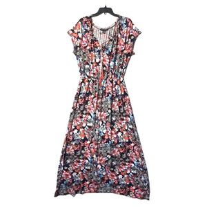 Elie McCarthy Tassel Dainty Flowy Sheer Maximalist Maxi Dress Women XL $79